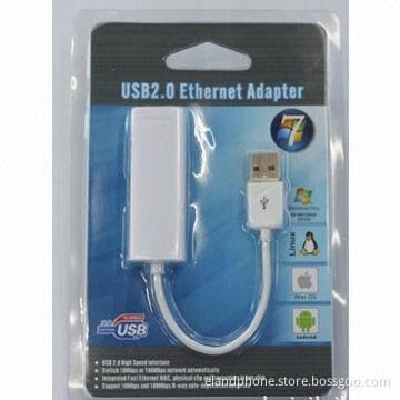USB 2.0 LAN Ethernet Network Card Adapter, Supports 10 and 100Mbps